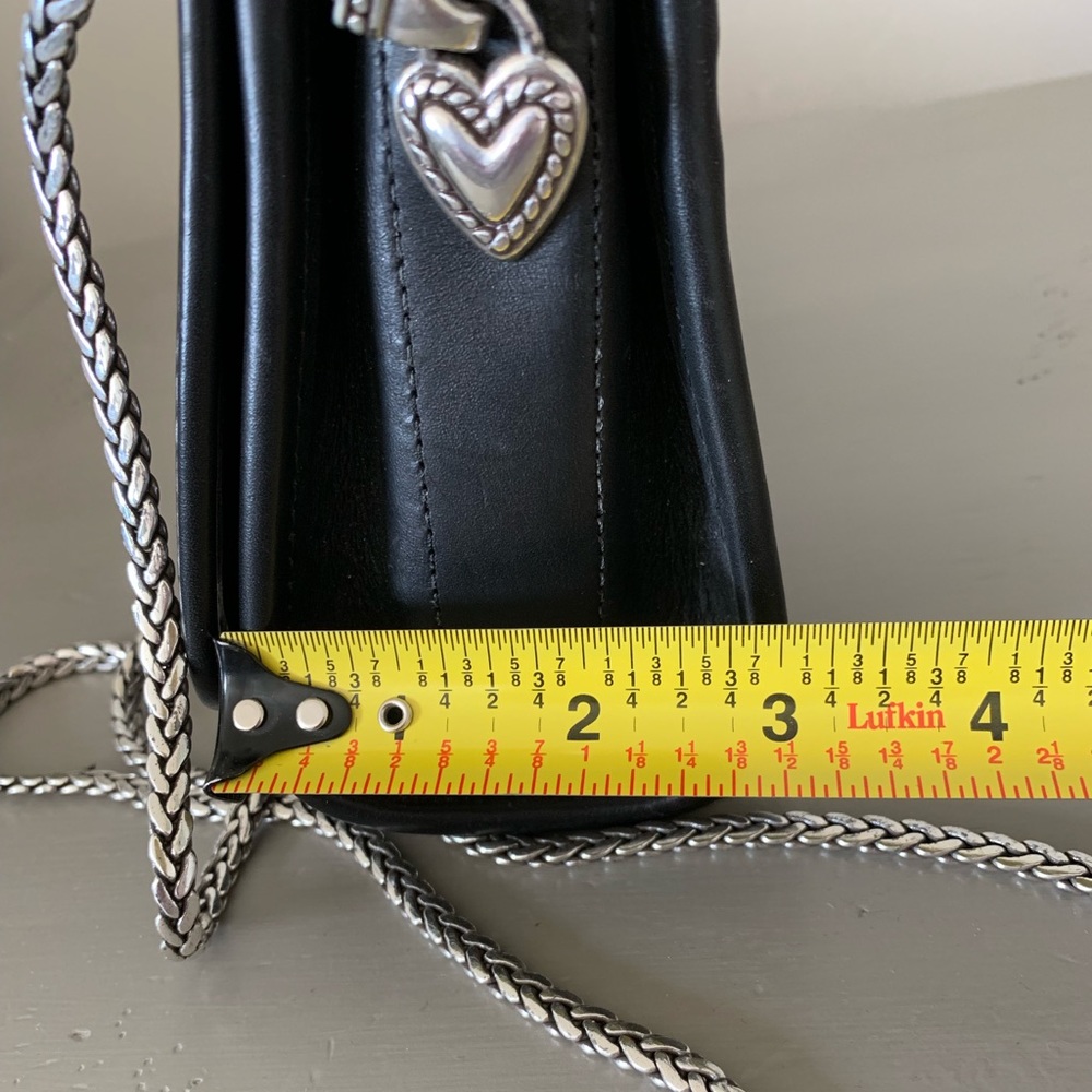 Brighton Black Croc-Embossed Shoulder Bag with Silver Chain - Picture 8 of 8